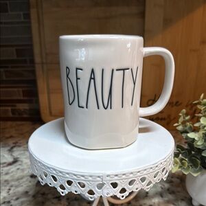 Rae Dunn White Beauty Mug